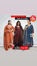 Pack of 3 Elegant Printed Ethnic Suits for Women | Limited Stock | Special Offer ₹799