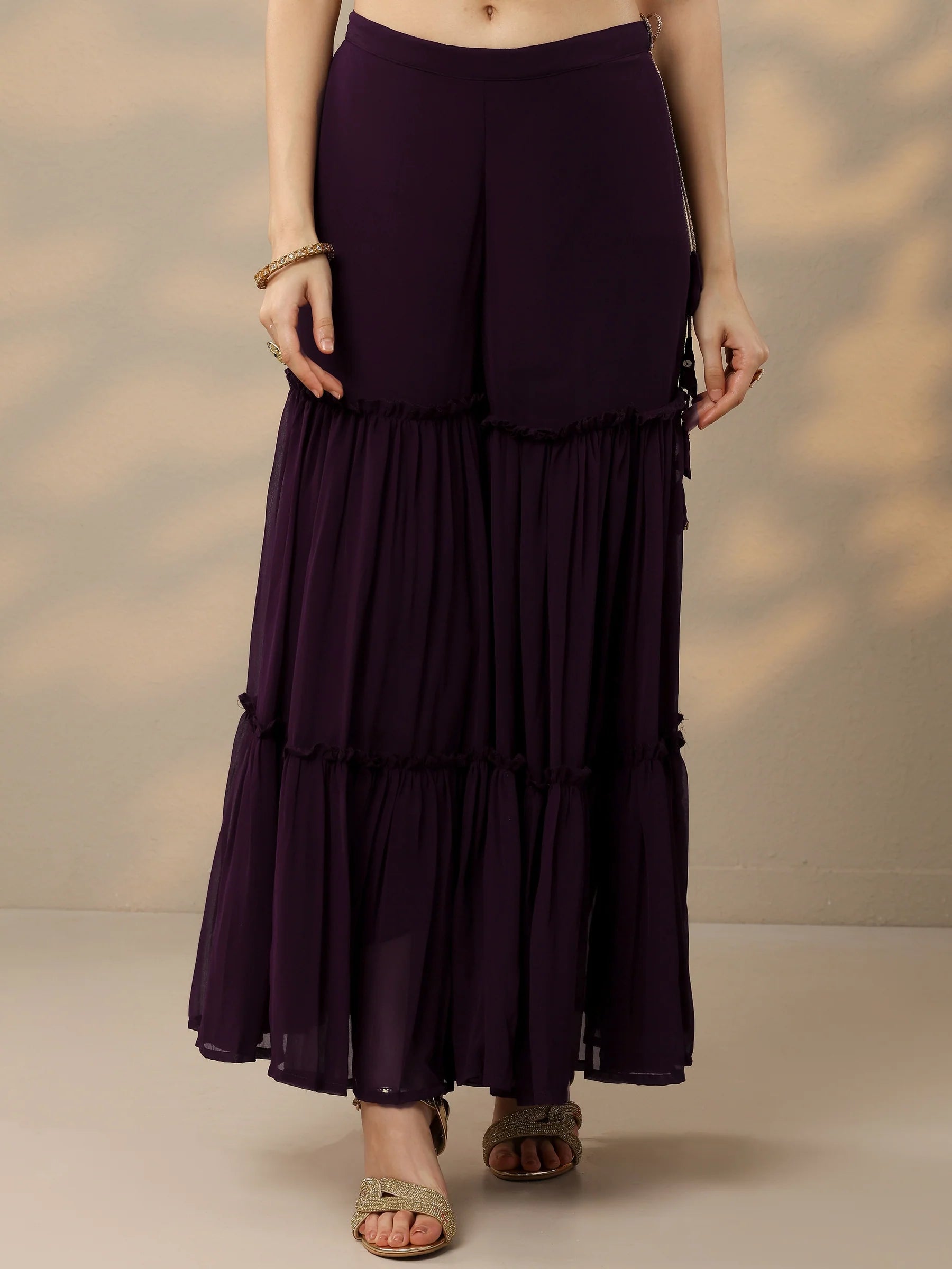 Black & Purple Combo Embroidered Velvet Straight Suit With Dupatta