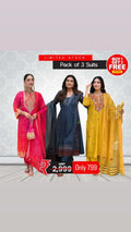 Pack of 3 Premium Printed Ethnic Suits for Women | Festive & Daily Wear Combo | Special Price ₹799
