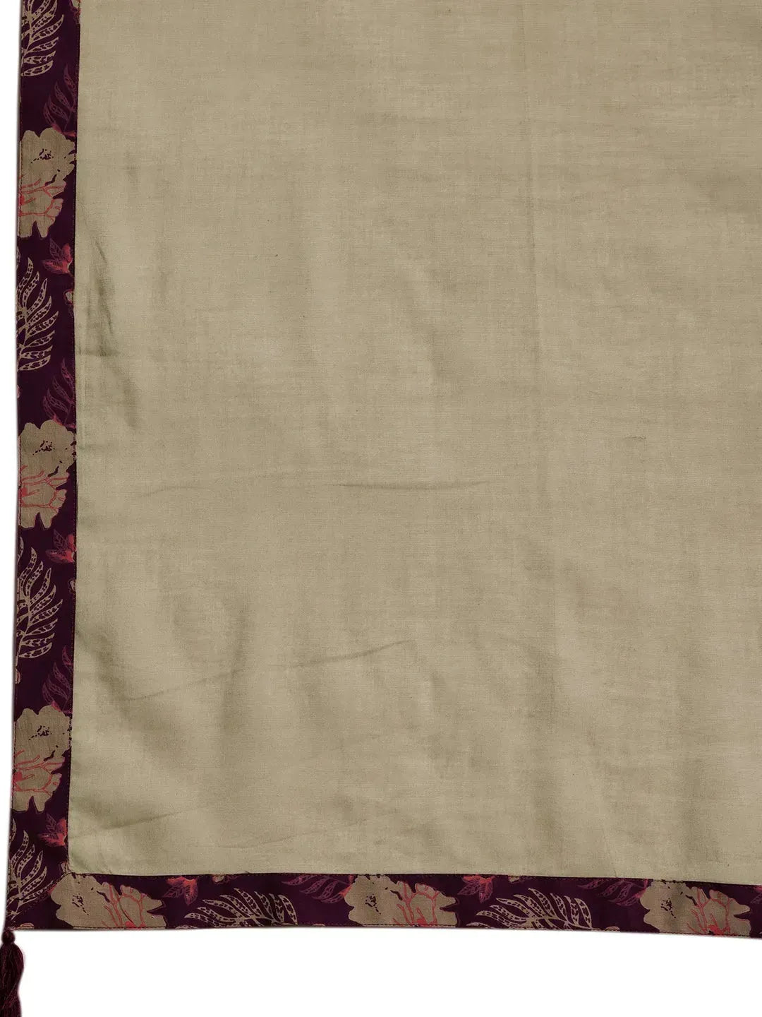 Wine Printed Cotton Straight Suit With Dupatta